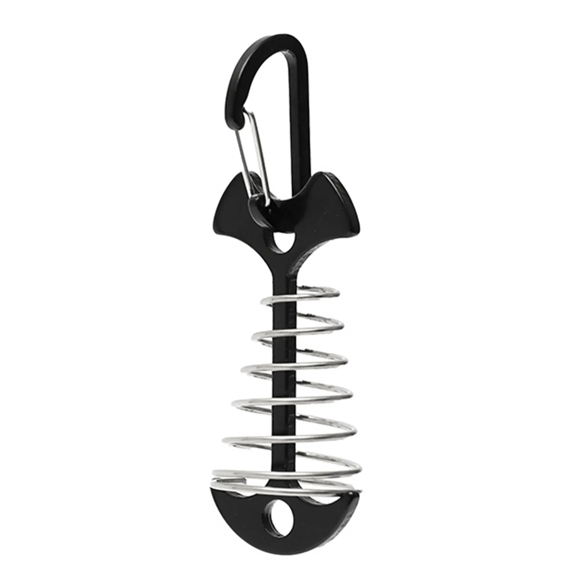 Deckankerheringe – Fishbone Zeltheringe mit Karabinern, Silber